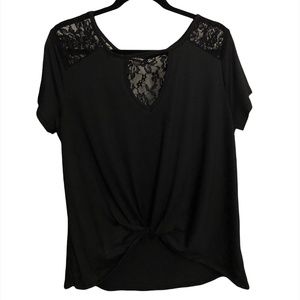 Joe Boxer Women’s Short Sleeve Twist Detail With Lace Top Size Extra Large